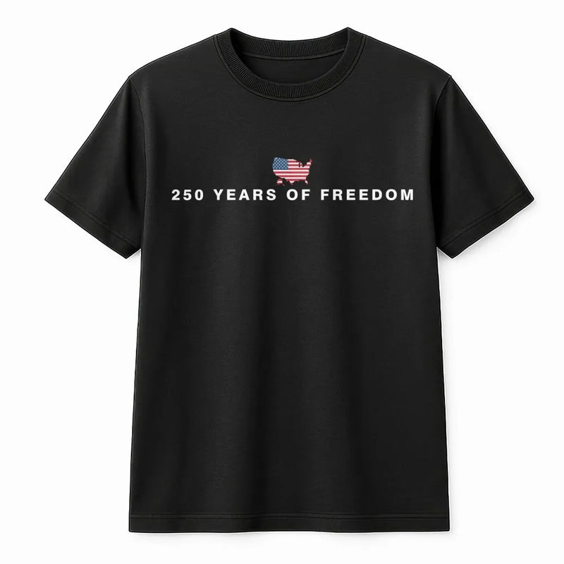 America 250th Anniversary T-Shirt | 250 Years of Freedom USA Map Graphic | Soft 100% Cotton Tee | Patriotic Gift for Independence Day Fans