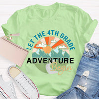 Personalized Grade Let The 4th Grade Adventure Begin Teacher T-Shirt