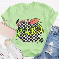 Personalized Para Teachers Name Apple Teacher T-Shirt