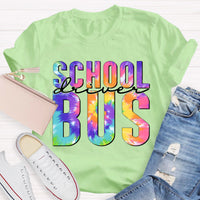 Colorful Printed School Bus Driver T-Shirt