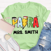 Personalize Name Pencil Teacher T-Shirt