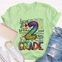 Personalized Grade Leopard 2nd Grade Teacher T-Shirt
