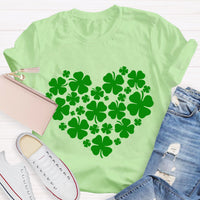 Cute Shamrocks in Heart T-Shirt