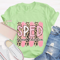 Pink Leopard SPED Special Education T-Shirt