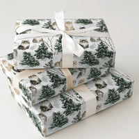 Snowy Forest Kitten Gift Wrap, Watercolor Cat Wrapping Paper, Winter Holiday Cat Wrapping Paper, Christmas Kitten Gift Wrapping Paper