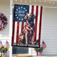 Patriotic Labrador Garden Flag | 250 Years of Freedom 1776-2026 | Double-Sided Weather-Resistant Polyester | Dog Lover American Pride Decor