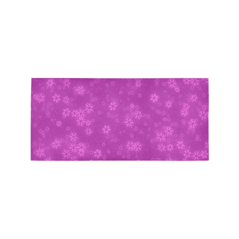 Winter Star Holiday Hallway Runner, Hot Pink Snowflake Runner Rug, Christmas Floor Mat, Festive Kitchen Area Runner Rug Decor