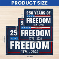 250 Years Of Freedom Garden Flag 1776-2026 | Double-Sided Patriotic House Flag | Weather-Resistant Polyester | 4th Of July Outdoor Decor