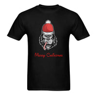 Holiday Ape Graphic Tee, Humorous Christmas Gorilla T-Shirt, Retro Merry Xmas Animal Shirt, Adorable Jungle Animal Holiday Lover Shirt