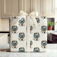 Dog Wreath Holiday Gift Wrap, Shih Tzu Christmas Wrapping Paper, Adorable Shih Tzu Puppy Wrapping Paper, Dog Lover Xmas Gift Wrap Roll