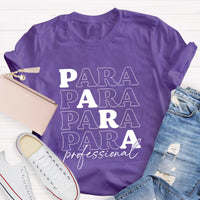 Para Profession Black Letters Teacher T-Shirt
