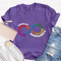 Embrace Neurodiversity Heart Infinity symbol T-Shirt