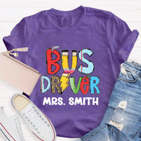 Personalized Bus Driver Name Teacher T-Shirt