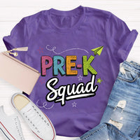 Personalized Grade Pre-k Squad Teacher T-Shirt