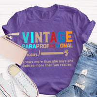 Vintage Paraprofessional Teacher T-Shirt