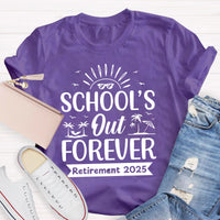 Personalize Retirement Time School's Out Forever Teacher T-Shirt