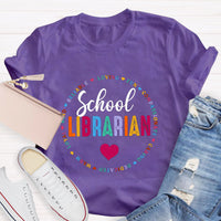 School Librarian Loving Fun Compassionate Teacher T-Shirt
