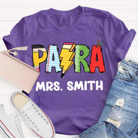 Personalize Name Pencil Teacher T-Shirt