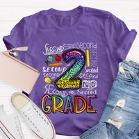 Personalized Grade Leopard 2nd Grade Teacher T-Shirt