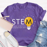 Stem Where Science And Imagination Meet Teacher T-Shirt