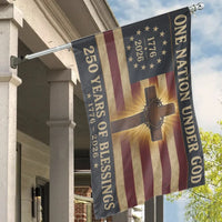 One Nation Under God House Flag | 250 Years of Blessings 1776-2026 Americana Design | Premium Double-Sided Polyester | Patriotic Gift for Home Decor Lovers