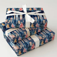 Snowy CN Tower Gift Wrap, Toronto Skyline Christmas Wrapping Paper, Night Cityscape Holiday Gift Wrapping Paper, Canada Winter Present Wrap