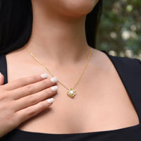 Christmas Present for Mom from Daughter, Love Knot Necklace for Mom, 18k Yellow Gold Finish Necklace, Cubic Zirconia Crystal Pendant Necklace