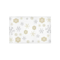 Gold Silver Winter Floor Runner, Snowflake Holiday Runner Rug, Non-Slip Hallway Runner Rug, Christmas Long Carpet, Seasonal Decor