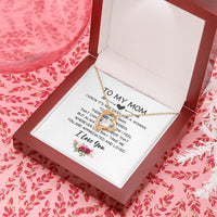 Forever Love CZ Heart Pendant, To My Mom Heart Necklace, Mother's Day Heart Necklace for Mom, Birthday Christmas Jewelry Present for Mother