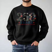 250 Years USA Sweatshirt | 1776-2026 Patriotic Floral Graphic | Premium Cotton Blend | Gift for July 4th American History Celebration