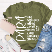 Para Teacher Helpful Kind Motivating T-Shirt