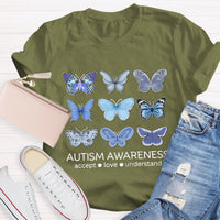 Autism Awareness Butterfly Teacher T-Shirt