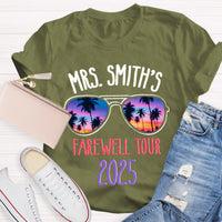 Personalized Name Farewell Tour Retirement Teacher T-Shirt
