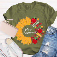 Personalized Name Sunflower Teacher Life T-Shirt