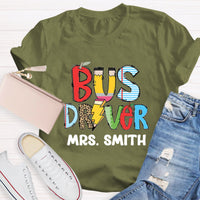 Personalized Bus Driver Name Teacher T-Shirt