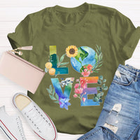 Love Our Planet Earth Day Teacher T-Shirt