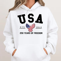 USA 250 Years of Freedom Hoodie | 1776-2026 Patriotic Eagle Design | Premium Cotton-Polyester Blend | Gift for Americana Lovers