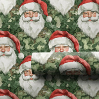 Camouflage Santa Claus Gift Wrap, Watercolor Camo Santa Wrapping Paper, Hunter Christmas Wrapping Paper, Military Holiday Wrapping Paper