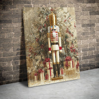 Christmas Soldier Canvas Print, Vintage Nutcracker Canvas Wall Art, Holiday Nutcracker Canvas Decor, Winter Festive Home Wall Art Canvas