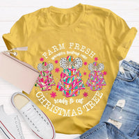 Farm Fresh Holiday Baker Shirt, Christmas Tree Frosting Cake T-Shirt, Humorous Little Debbie Snack Cake Graphic Tee, Christmas Foodie Top