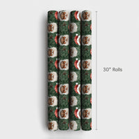 Watercolor Santa Claus Gift Wrap, Black Santa Wrapping Paper, Inclusive Christmas Present Paper, African American Santa Holiday Gift Wrap