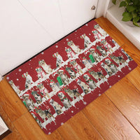 Snowflake Tree Holiday Welcome Mat, Australian Shepherd Christmas Doormat, Aussie Dog Front Door Mat, Xmas Entry Rug, Pet Lover Present