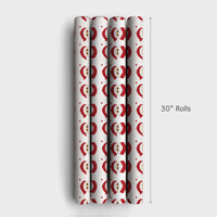 Retro Christmas Gift Wrap, Pixel Art Santa Wrapping Paper, Pixelated Santa Claus Present Paper, Holiday Gift Wrap Roll, Secret Santa Paper