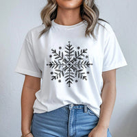 Minimalist Winter Holiday Graphic Tee, Snowflake Christmas T-Shirt, Adorable Festive Snowflake Shirt, Merry Christmas T-Shirt, Xmas Family Present
