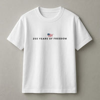 250 Years of Fredom T-Shirt | USA Flag Map Patriotic Typography | Soft Breathable Cotton Tee | Gift for Americana Patriots
