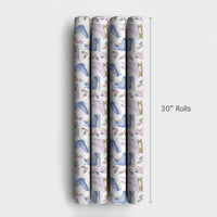 Winter Sports Gift Wrap, Watercolor Ice Skate Wrapping Paper, Ice Skating Gift Wrapping Paper, Holiday Present Paper, Christmas Gift Wrap