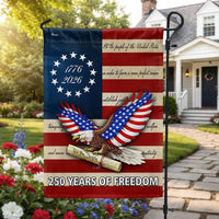250 Years of Freedom Garden Flag | We The People Patriotic Eagle 1776-2026 | Double-Sided Polyester | Semiquincentennial Decor Gift
