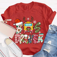 Santa Hat Snowflakes Bus Tee, Bus Driver Christmas T-Shirt, Humorous School Bus Driver Holiday Shirt, Winter Transportation Present