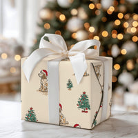 Christmas Dog Wrapping Paper, Cocker Spaniel Wrapping Paper, Santa Hat Puppy Gift Wrap, Holiday Dog Wrapping Paper, Pet Lover Gift Wrap