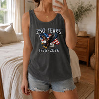 Patriotic American Eagle Tank Top | USA 250 Years 1776-2026 Flag Graphic | Lightweight Soft Stretch Fabric | Independence Day 4th of July Celebration Gift for Men Women